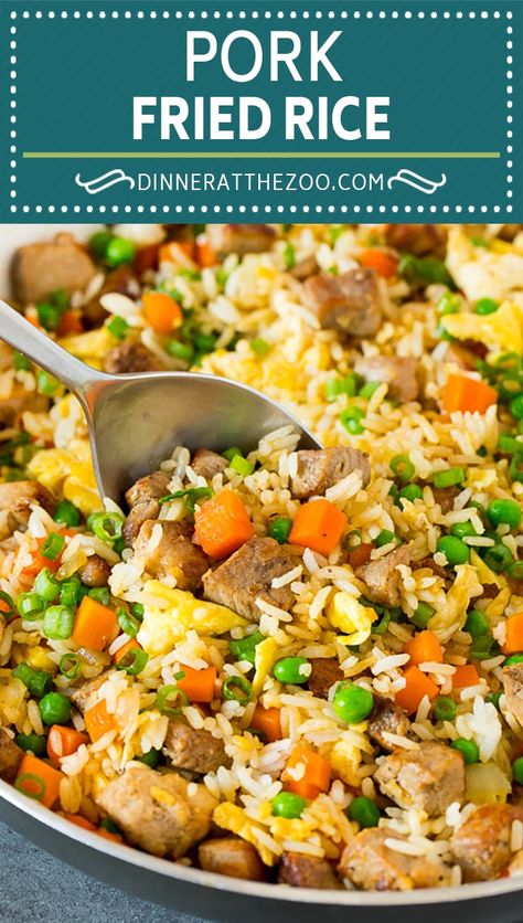 Pork Fried Rice Easy, Pork And Rice Recipes, Eggs And Rice, Pork Fried Rice Recipe, Leftover Pork Tenderloin, Leftover Pork Chops, Healthy Fries, Fried Rice Recipe Easy, Pork Fried Rice