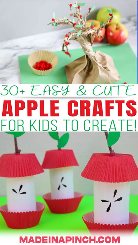 Pre K Apple Art, Apple Daycare Crafts, Apple Projects For Kids, Apple Art Craft, Apple Craft For Kindergarten, Apple Projects For Kindergarten, Apple Crafts For Kindergarten, Fall Apple Crafts, Apple Art Preschool