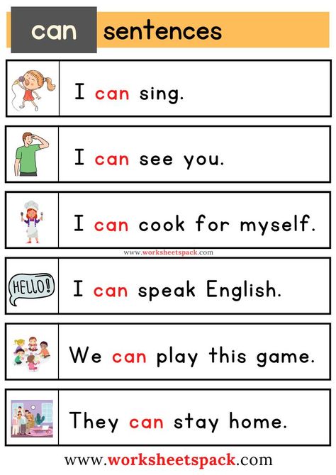 Sight Word Sentences Worksheets with CAN I Can Sentences Kindergarten, Sight Words With Sentences, Phonics Sentences Worksheets, Sight Words Sentences Kindergarten, Easy Sentences For Kindergarten, Reading Sentences For Grade 1, Sentences For Grade 1, Can Sentences, Sight Words Sentences