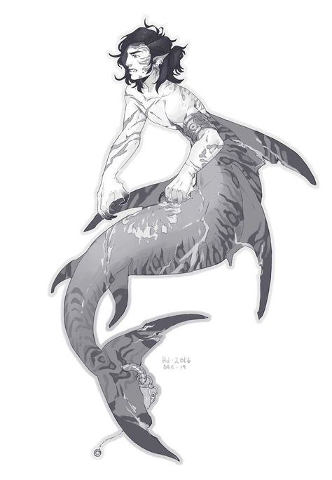 Male Siren Character Design, Ocean Monsters, Siren Design, Shark Mermaid, Male Mermaid, Monster Sketch, Mermaid Pose, Mermaid Man, Pirate Art