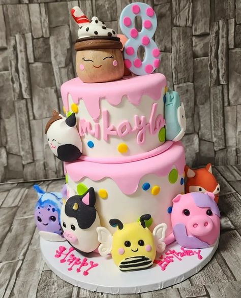 The cutest Squishmallow 8th Birthday Cake. Sweet Karma Desserts - 136 Manetto Hill Rd, Plainview, NY 516-794-4478 #sweetkarmadesserts… | Instagram Squishmallow Cookie Cake, Squishmellows Birthday Cake, Birthday Cake 8th Girl, Squishmallow Dessert, Sqishmelow Cake, 8th Birthday Cake Girl, Cake Squishmallow, Squishy Birthday Party Ideas, 7th Birthday Cake Girl