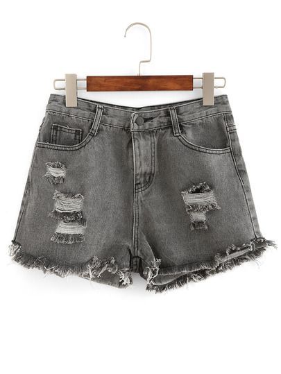 Young Adult Fashion, Grey Denim Shorts, Denim Shorts Style, Dream Reality, Shorts Dress, Women Shorts, Grey Jeans, Grey Denim, Grey Shorts