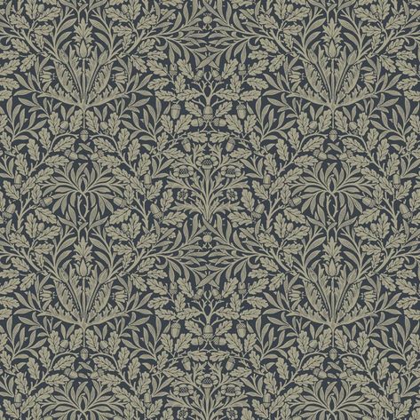 Ink Pure Acorn Pure Morris Mineral the Original Morris & - Etsy Monotone Wallpaper, Acorn Wallpaper, William Morris Patterns, Morris Wallpapers, Printing Blocks, Hand Printing, Feature Wallpaper, William Morris Designs, Free Spirit Fabrics