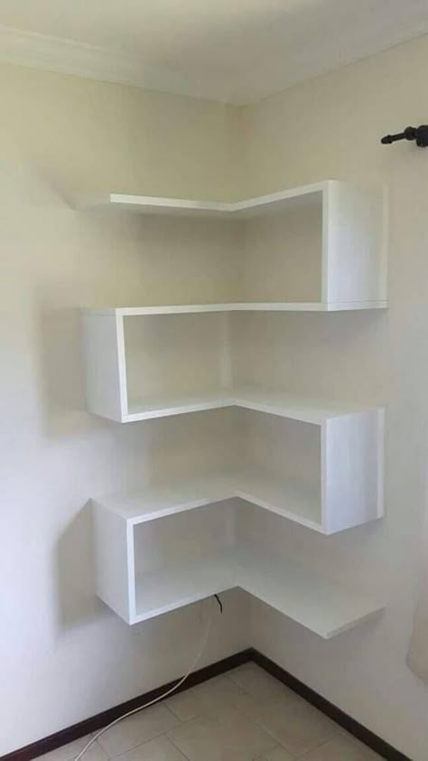 Diy Shelving Ideas, Organizing Shelves, Corner Shelf Design, Diy Shelving, Design Ložnic, Hiasan Bilik Tidur, Shelving Ideas, Bookcase Design, Regal Design