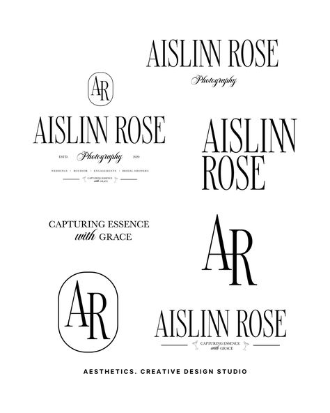 The elegant logo suite we created for @aislinnrosephoto along with their website design! Send us a message to have your own brand identity created for you��✨ #branding #branddesign #brandidenity #logo #logodesigner #logoinspirations #logochallenge #photographerlogo #branddesignstudio #designstudio #christiandesigner #designbrief Logo Suite Design, Graphic Designer Logo Personal Branding, Personal Identity Logo, Event Planner Branding, Personal Brand Logo, Graphic Fonts, Personal Brand Identity, Life Coach Logo, Laura Clark