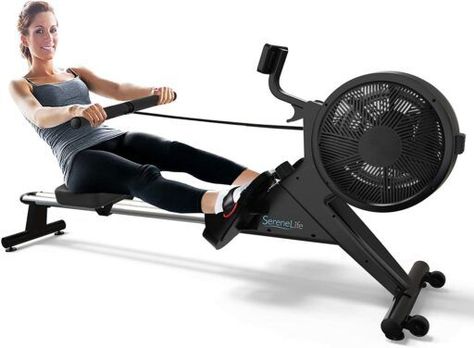 The SereneLife SLRWMC50 Air & Magnetic Resistance Rower is a durable, high-quality rowing machine made from durable steel metal alloy and engineered ABS. This rowing machine is of premium quality and will last for along while. Strong enough... Tabata Cardio, Morning Cardio, Complete Body Workout, Workouts Cardio, Glute Workouts, Cardio Circuit, Rowing Workout, Workouts Gym, Workout Beginner