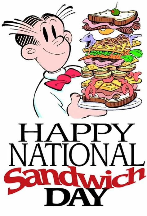 National Sandwich Day 11-03-20 National Fast Food Day, Sandwich Poster Design Ideas, Sandwich Puns Funny, National Comic Book Day, Encyclopedia Of Sandwiches, National Sandwich Day, Sandwich Day, Sandwich Shops, Lesson Plans