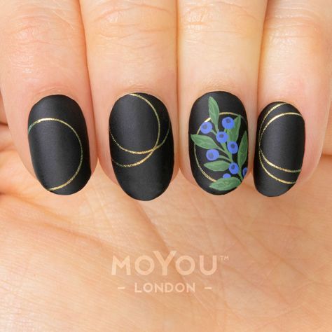 Nature Inspired Nails, Botanical Nail Art, Plant Nail Art, Botanical Nails, Sparkling Nails, Minimal Nail, Stamped Nails, Stamping Nail Polish, Mini Canvases