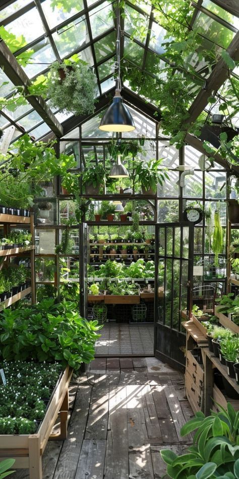 Greenhouse Interior Ideas, Greenhouse Inside, Green House Ideas, Sustainable Ideas, Lots Of Plants, Outdoor Greenhouse, Greenhouse Interiors, Home Greenhouse, Backyard Greenhouse