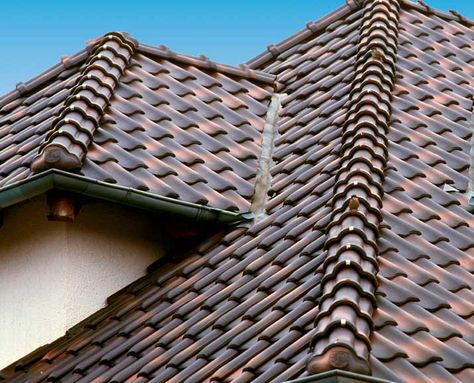 Ceramic tile roof Upstate House, Tile Options, Clay Roof Tiles, Clay Roofs, Roofing Options, Tile Roof, Concrete Roof, Roofing Companies, Traditional Tile