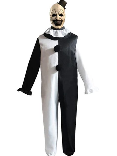 Art the Clown Terrifier 2 David Howard Thornton Costume Female Slashers, Terrifier 2, Clown Cosplay, Eleven Cosplay, Art The Clown, Carnaval Costume, Clown Clothes, Black White Jumpsuit, Scary Costumes