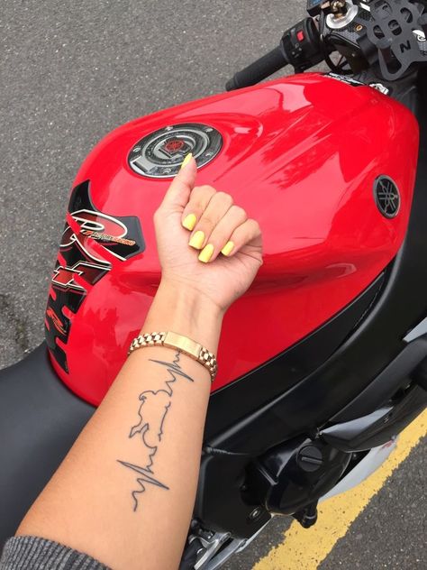 Motorbike Tattoo, Motocross Tattoo, Motorbike Yamaha, Motorcycle Tattoo, Motor Tattoo, Racing Tattoos, Heartbeat Tattoo, Motorcycle Tattoos, Bike Tattoos