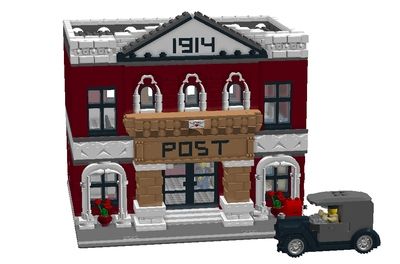 Minecraft Post Office, Office Minecraft, Office Lego, Fun Lego Ideas, Miniature City, Houses Blueprints, Modern Minecraft, Lego Modular Buildings, Lego Winter Village