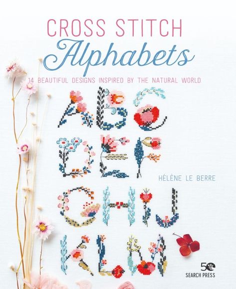 Hélène Le Berre brings you 14 beautiful alphabets to embroider.

All of the alphabet designs are inspired by natural themes, including birds, animals and flowers. There are comprehensive instructions and stitch charts for each one, plus ideas are provided on how to use the motifs to decorate projects such as a make-up bag, an apron and a tote bag. All of the essential techniques are given, making this delightful collection a must-have for beginners as well as more experienced stitchers. Cross Stitch Alphabets, Alphabet Designs, Cross Stitch Letters, Cross Stitch Books, Embroidery Book, Stitch Book, Alphabet Book, The Natural World, Cross Stitch Alphabet