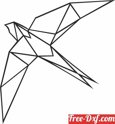 Geometric Polygon bird AOWRO High quality free Dxf files, Svg, Cdr and Ai Ready to cut for laser Cnc plasma and Download Instantly Clipart, Wall decor, Animals, Birds, Geometric, Polygone Geometric Art Animal, Origami Tattoo, Geometric Bird, Free Dxf Files, Geometric Construction, Polygon Art, Bird Free, Photo Logo Design, Laser Cnc