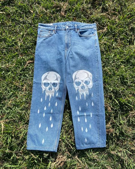 Four(4) customized jeans restocked👖👖👖💀💀💧💧💧… 🔥🔥🔥. @amagon_uks #amagon_uks . . Screen printed graffiti/embroidery ~Plastisol opaque paints . Location: Machinga Complex, Block A-42 📞/WhatsApp me 💬: +255622455730 . . . . . #hypebeast #art #viral #explore #2024 #streetwear #peopleofgodsram #skulls #diyproducts #foryou #highsnobiety #customjeans #pinterest #reworkedvintage #skullart #paintedjeans #y2k #streetwearbrand #outfitsociety #diy #fashionstyle #y2kfashion #popular #handmade #screenprinted #... Graffiti Embroidery, Customized Jeans, 2024 Streetwear, Hypebeast Art, Custom Jeans, Reworked Vintage, Painted Jeans, Skull Art, Y2k Fashion