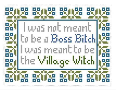 Chaotic Cross Stitch, How To Cross Stitch, Supernatural Cross Stitch, Inspirational Cross Stitch, Living In The Woods, Village Witch, Snarky Cross Stitch, Geeky Cross Stitch Patterns, Huge Garden