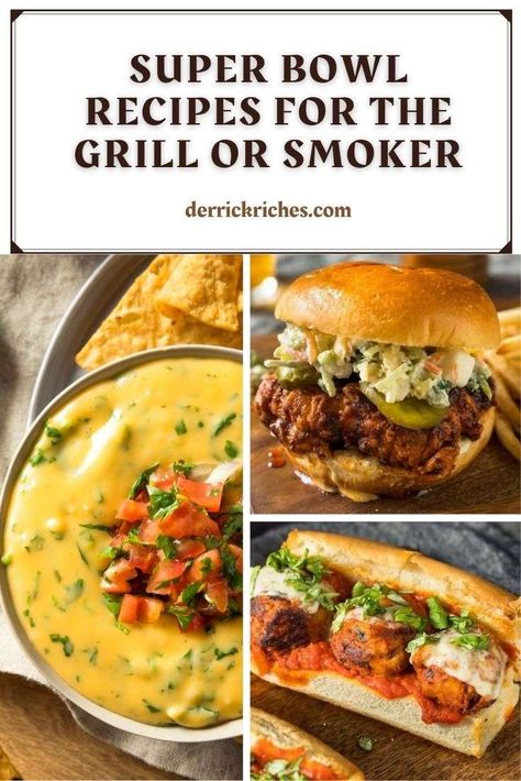 Super Bowl Recipes for the Grill or Smoker Super Bowl Smoker Recipes, Tailgate Food Grill, Super Bowl Favorites, Recipes For The Grill, Superbowl Recipes, Super Bowl Recipes, Game Day Recipes, Bbq Games, Tailgate Food