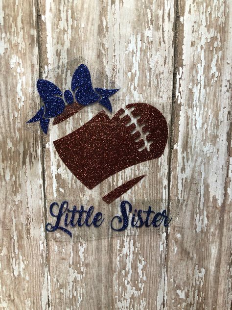 Excited to share this item from my #etsy shop: Football with Name iron on, Little Sister Football heat transfer, diy Footballl with name baby outfit, DIY football mom shirt, football name #partygifting #ironondecal #personalizedironon #footballironon #diyfootballonesie #diyfootballshirt #heattransferdecal #babyfootballoutfit #babyboyfootball Baby Football Outfit, Baby Boy Football, Onesie Decorating, Football Onesie, Football Names, Baby Shower Shirts, Football Diy, Panther Shirts, Cricut Shirts