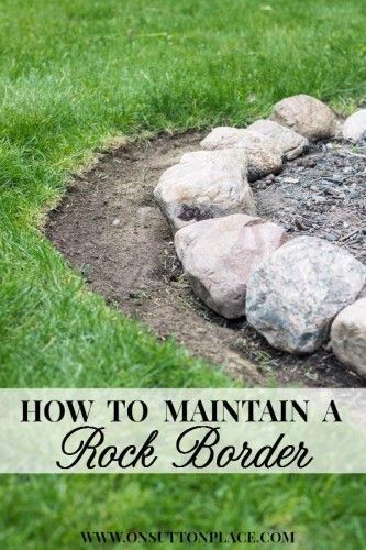 Garden Edging Stones, Rock Border, Garden Rock Border, Sutton Place, Landscape Edging, Lawn Edging, Garden Yard Ideas, Landscaping Tips, Garden Edging