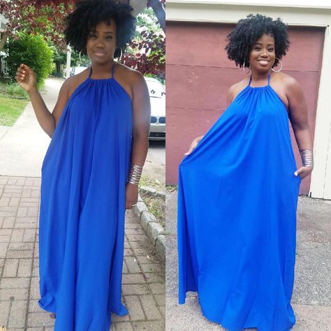 Easy Breezy Super Flowy Blue Maxi dress. Perfect for vacation. Available at @colastylzme Blue Maxi Dress, Blue Maxi, Easy Breezy, Maxi Dress Blue, Curvy Fashion, Halter Dress, Maxi Dress, Blue, Clothes