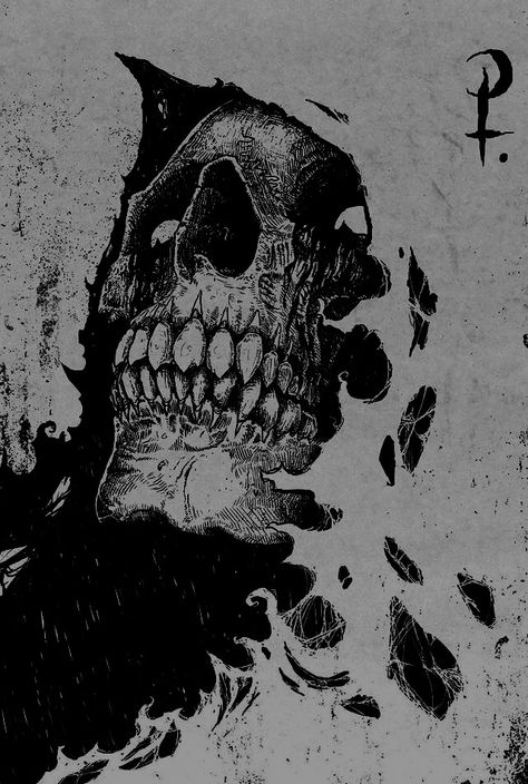 Image Dbz, Skulls Drawing, Skeleton Art, 다크 판타지, Dark Art Drawings, Skull Drawing, Skull Wallpaper, Dark Art Illustrations, A Skull