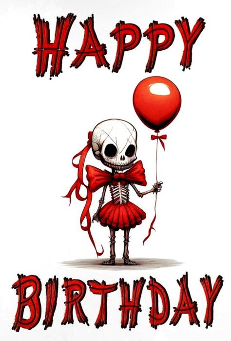 Happy Birthday Gothic, Happy Birthday Skulls, Happy Birthday Halloween, Happy Birthday Drinks, Happy Birthday Quotes For Daughter, Free Birthday Wishes, Halloween Sayings, Happy Birthday To Him, Birthday Memes