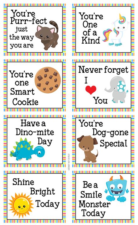 Encouraging Lunch Box Notes for Little Kids | Free Printable American ExpressDinersDiscoverJCBMasterCardPayPalSelzVisa School Lunch Notes, Lunch Box Notes For Kids, Notes For Kids Lunches, Motivational Planner, Kids Lunch Box Notes, Lunchbox Notes For Kids, Kindergarten Lunch, Printable Lunch Box Notes, Lunchbox Jokes