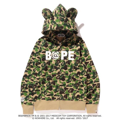 A BATHING APE® ｘ BE@RBRICK https://bape.com/abcbearbrick/ #bape #bearbrick #bapebearbrick Bape Full Zip Hoodie, Black Jacket Hoodie, Bape Hoodie, Hoodie Jacket Women, Hoodies Black, Women Sportswear, Shark Hoodie, Camouflage Hoodie, Retro Streetwear