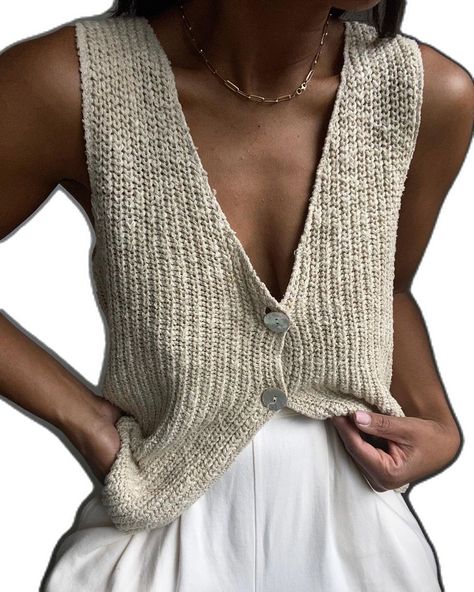 Knit Trousers, Cozy Weekend, Vintage Knit Sweater, Gilet Crochet, Summer Knitting, Knit Outfit, Knit Fashion, Knitting Inspiration, Knit Tanks