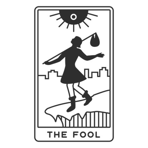 The Fool Symbol, The Fool Tarot Drawing, The Fool Tarot Tattoo Simple, Easy Tarot Card Drawing, Simple Tarot Card Design, The Fool Tarot Card Art, Pizza Drawings, The Fool Tarot Tattoo, Tarot Card The Fool