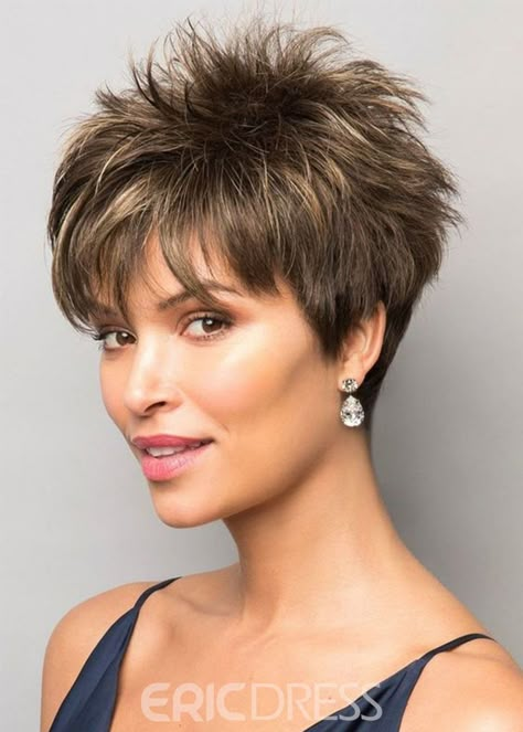 Spikey Short Hair, Gray Hairstyles, Blond Balayage, Short Hairstyles For Thick Hair, Haircut For Older Women, Penteado Cabelo Curto, Short Pixie Haircuts, Short Pixie Cut, Cute Hairstyles For Short Hair