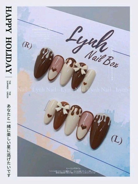 Neopolitan Nail Designs, Dessert Nail Art, Neapolitan Nails, Neopolitan Nails, Cookie Nails, Dessert Nails, Nails Box, Nails Collection, Fake Nails Designs