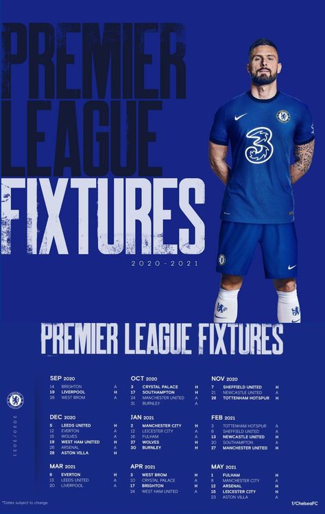 PREMIER LEAGUE FIXTURES Football Fixtures Poster, Match Fixtures Poster, Football Fixtures Design, Poster Bola, Football Banners, Football Fixtures, Sports Banners, Sports Edits, Premier League Fixtures