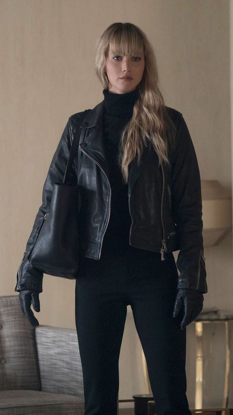 Dominika Egorova, Jennifer Lawrence Movies, Jennifer Lawrence Style, Red Sparrow, Wallpapers Images, Movie Wallpapers, Jennifer Lawrence, Black Leather Jacket, Leather Jackets Women