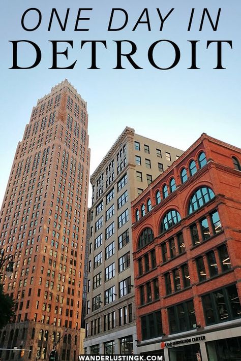 Planning your first trip to Detroit? Read this short guide to Detroit with the highlights of Detroit that you can do within one or two days in Detroit. Includes the best things to do in Detroit, Michigan! #michigan #detroit #usa #ustravel Troy Michigan Things To Do, What To Do In Detroit Michigan, Detroit Michigan Things To Do In, Things To Do In Detroit Michigan, Detroit Aesthetic, Fancy Vacation, Michigan Wineries, Detroit Hotels, Detroit Downtown