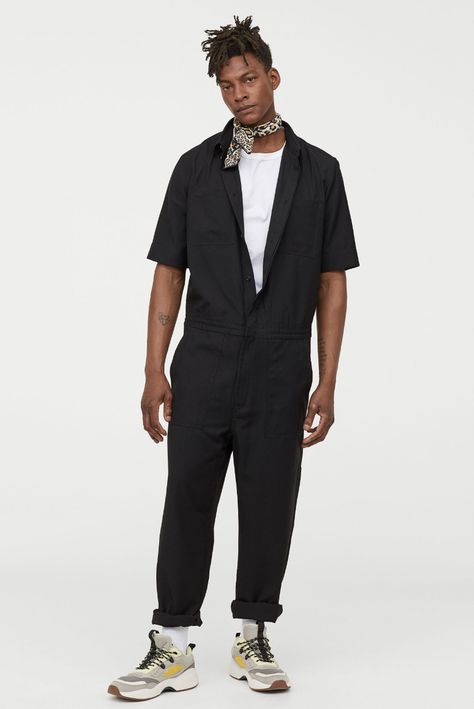 Jumpsuit Outfit Men, Dickies Jumpsuit, Dickies Coveralls, Artist Ideas, Mechanic Shirt, Afro Punk Fashion, White Casual Sneakers, Dapper Outfit, Male Style