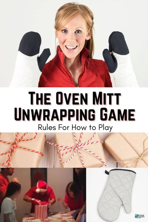 Oven Mitt Unwrapping Game: Rules and How to Play Group Games For Women, Oven Mitt Christmas Game, Therapy Crafts, Christmas Games To Play, Games Preschool, Virtual Team Building, Friends Games, Couples Night, Scout Crafts