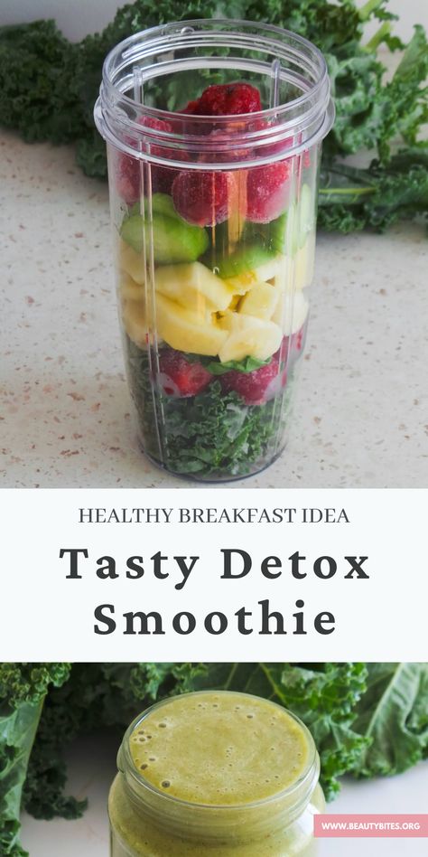 Detox Breakfast Ideas, Cleanse Salad, Wellness Foods, Smoothie With Banana, Kale Smoothie Recipes, Super Healthy Snacks, Green Diet, Healthy Eating Guide, Healthy Cleanse