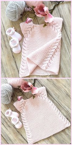 Diy Crafts Knitting, Dress Knitting, Knit Baby Dress, Seamless Top, Crochet Baby Clothes, Easy Knitting Patterns, Knitting Girls, Knitting For Kids, Crochet Baby Patterns