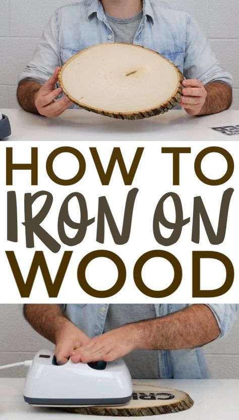 How To Iron On Wood - Makers Gonna Learn Vinyle Cricut, Idee Cricut, Cool Wood Projects, Wood Burning Crafts, Diy Holz, Wood Burning Art, Cricut Craft Room, Diy Cricut, Wooden Crafts