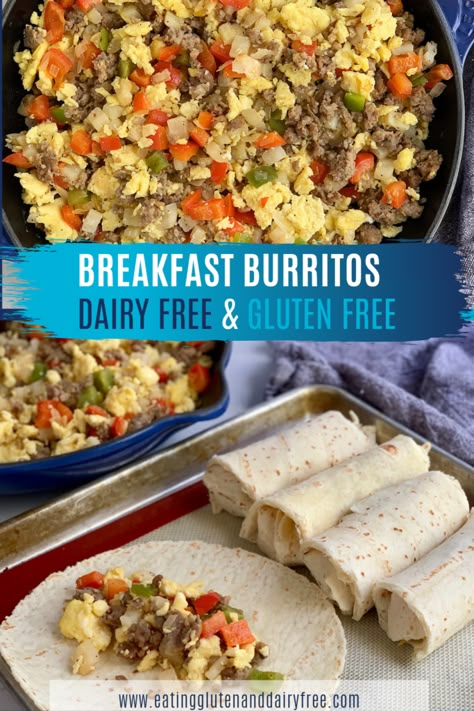 Allergy Friendly Breakfast, Homemade Breakfast Burritos, Gluten Free Dairy Free Breakfast, Dairy Free Breakfast Recipes, Dairy Free Recipes Dinner, Prep Breakfast, Gluten Free Breakfast, Dairy Free Breakfasts, Gluten Free Recipes For Breakfast