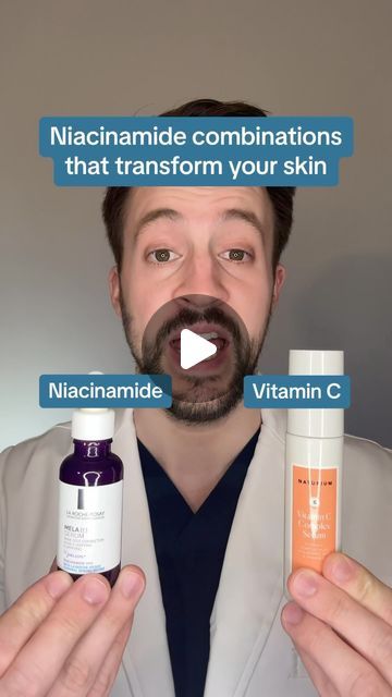 Mark Strom, MD, FAAD on Instagram: "Niacinamide combinations that will transform your skin!  Spoiler alert: niacinamide in skincare goes well with pretty much every other skincare product!  Niacinamide 🤝 Vitamin C = ⬇️ damage from pollution and ⬇️ discoloration Niacinamide 🤝 Salicylic Acid = unclogged pores and ⬇️ skin oiliness Niacinamide 🤝 Sunscreen = ⬇️UV Free radical damage and ⬆️ sun protection Niacinamide 🤝 Retinol = unclogged pores ⬇️ sun damage, and ⬇️ wrinkles Niacinamide 🤝 azelaic acid = ⬆️ skin brightening Niacinamide 🤝 peptides = ⬆️ collagen and ⬇️ wrinkles  Do you use niacinamide in your skincare?  #dermatology #skincaretips #skincarecombos" Niacinamide Benefits Skin Care, Retinol And Niacinamide, Niacinamide Benefits, Face Glow, Skin Regimen, Dermatological Skin Care, Beauty Finds, Azelaic Acid, Vitamins For Skin