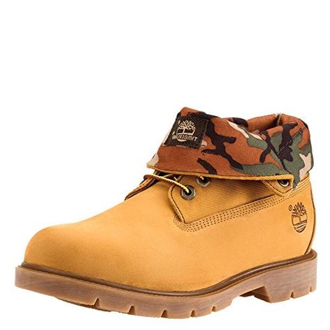 Timberland Men's Basic Single Roll-Top Boot, Wheat Nubuck Camo, 7.5 M US - Brought to you by Avarsha.com Timberland Roll Top, Roll Top, Timberland Mens, New Top, Timberland Boots, Chukka Boots, Boots Men, Wheat, Camo