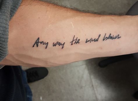 The tattoo I got last week. I found handwritten lyrics to Bohemian Rhapsody and got my favorite line on my forearm. #bohemianrhapsody #queen #freddiemercury #anywaythewindblows #tattoo Music Tattoo Lyrics, Bohemian Raphsody Tattoo, Queen Inspired Tattoos, Forearm Lyric Tattoo, Bohemian Rhapsody Tattoo, Queen Lyrics Tattoo, Queen Inspired Tattoos Band, Queen Tattoo Band, Queen Tatoos Ideas Band