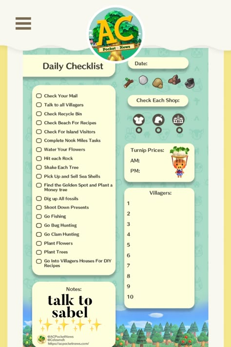 A daily task list to make sure eye don’t forget anything :) Animal Crossing List Ideas, Acnh Price List, Acnh Nook Miles List, Acnh To Do List, Acnh Checklist, Minecraft To Do List, Acnh Bug List, Animal Crossing Checklist, Acnh Daily Checklist