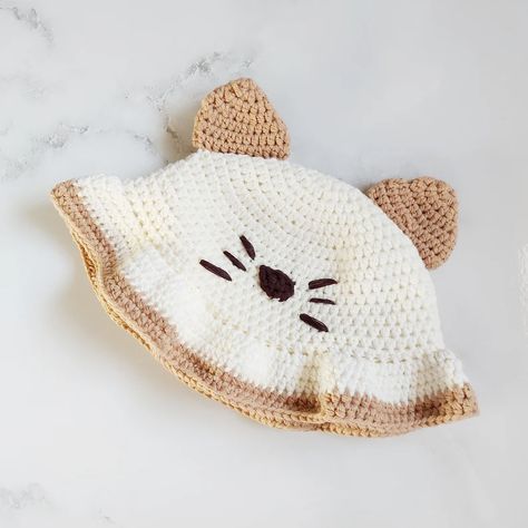 Cat Bucket Hat, Crochet Bob, Crochet Kerchief, Crochet Fish, Scrap Yarn, Crochet Frog, Pattern Cat, Shawl Crochet, Crochet Bucket