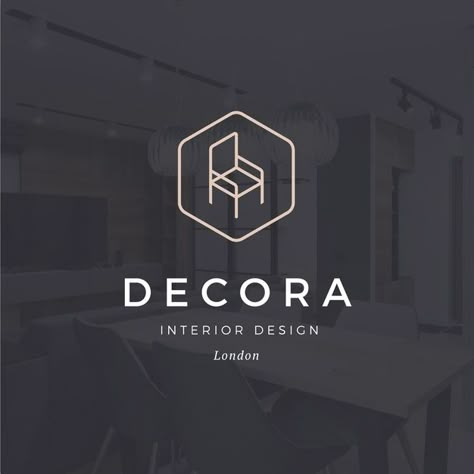 Interior Design Logo Ideas, Hexagon Logo Design, Furniture Store Logo, Interior Logo Design, Interior Design Logo Inspiration, Decor Logo Design, Decoration Logo, Hexagon Logo, Classy Minimalist