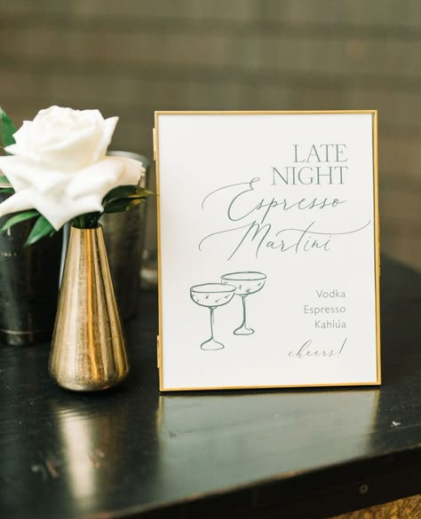 Our favorite wedding drink of 2024: the espresso 'tini 🍸️ . #weddingdesign #weddingtable #chs #studiordesign #charlestonwedding #charlestonbride #lowcountrywedding #stationery #weddinginvitations #graphicdesigners #southernwedding #weddingideas #southerncharm #dreamwedding #brides #weddingfood #weddingmenu #espressomartinis #espressomartinitower #weddingdrinks Espresso Martini Wedding Bar, Wedding Espresso Martini, Espresso Martini Bar Wedding, Martini Bar Wedding, Espresso Martini Wedding, Disco Reception, Espresso Martini Bar, Wedding Diys, Wedding Drink Sign