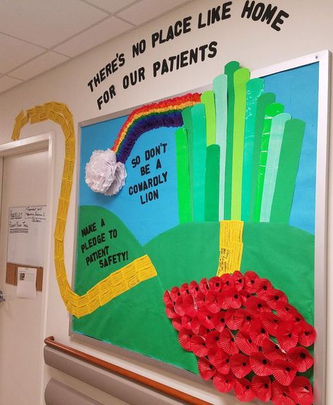 Bulletin board contest! Requirements: use the bricks & theme-wizard of oz Patient Safety Week, Safety Week, First Week Of School Ideas, Patient Safety, Nurses Week, Learning Games, Social Work, Wizard Of Oz, Bulletin Boards